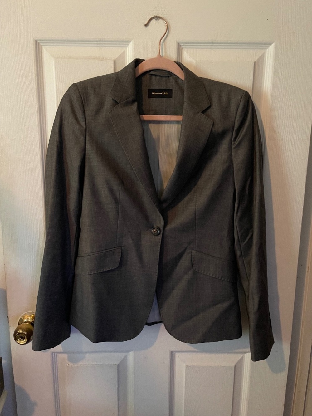 Massimo Dutti Women’s 100% Wool Gray 38 Button Blazer S Career Corporate Office